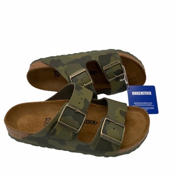 Birkenstock Two Strap Arizona Desert Soil Khaki Camo Sandals Sz 4 Men's - Picture 8 of 12